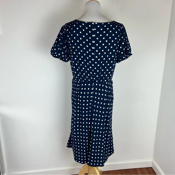 J. Crew Navy Polka Dot Dress Size 10 - Picture 4 of 6